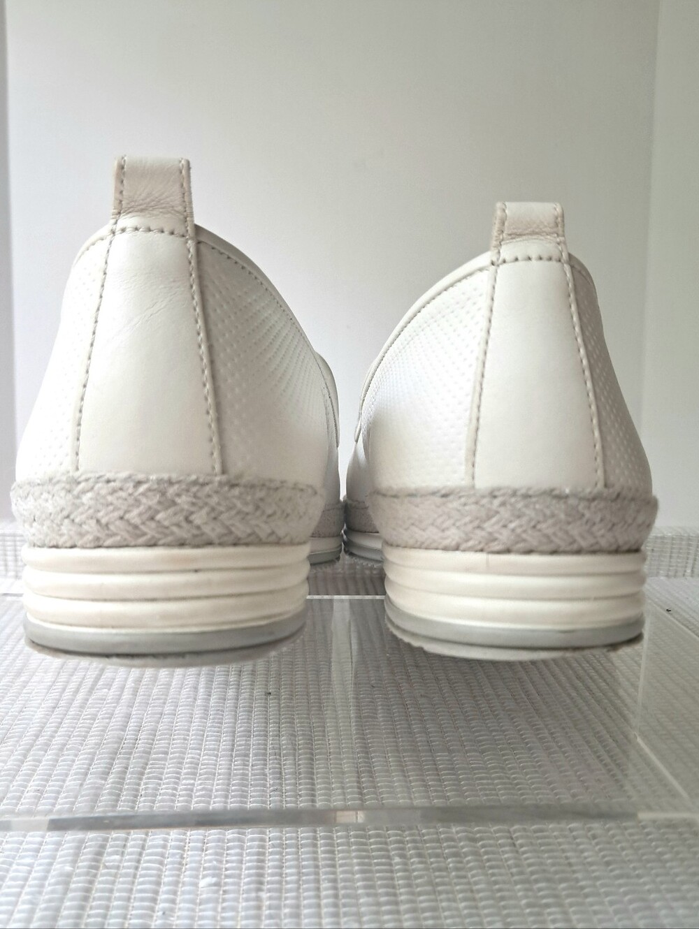 Paul Green Joaquin Espadrille Slip-on Leather Loafers Women's 7.5 White/Silver - Picture 6 of 15